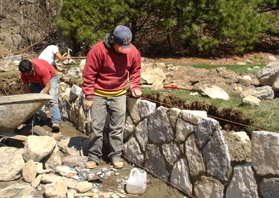 Stone wall construction